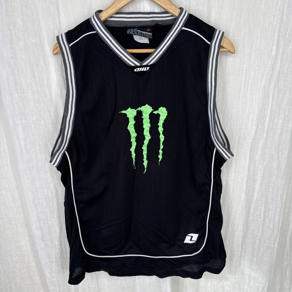 Y2K Monster Energy One Industries Stitched Motocross Jersey Tank XL Logo Street
